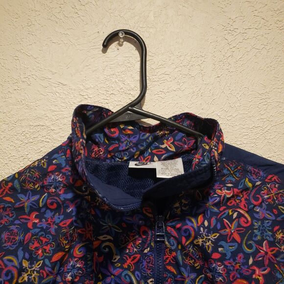 Vintage Women’s Nike Floral AOP Windbreaker 90s  Full Zip RARE Over-sized 6/8 - Picture 3 of 9